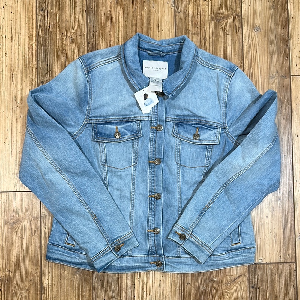 Denim Jacket with Button Closure